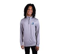 Ultra Game NBA Men's Quarter Zip Long Sleeve Pullover T-Shirt Camiseta de Secado rápido con Cremallera de un Cuarto para Hombre, Gris Mezclado, L