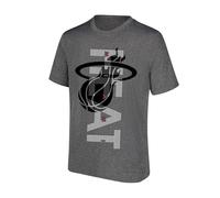 Ultra Game NBA Official Standard Super Soft Game Day T-Shirt Camiseta de Manga Corta con Logotipo Vertical para Hombre, Carbón Jaspeado, S