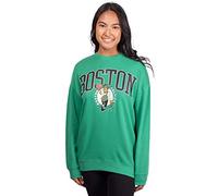Ultra Game NBA Official Women's Extra Soft Fleece Distressed Oversized Pullover Sweatshirt, Boston Celtics, Team Color, X-Large
