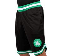 Ultra Game UNK NBA - Pantalones Cortos de Baloncesto para Hombre, de Malla, Tejido Activo, Logotipo del Equipo, Color Negro - GSM3547F-BC-Small, S, Negro