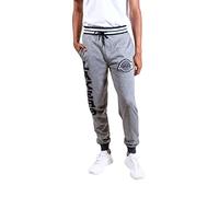 Ultra Game UNK NBA - Pantalones de chándal de Forro Polar para Hombre, Franjas con Estilo Brillante, Logotipo del Equipo en Color Gris - VFM3377F-LL-XLarge, XL, Negro (Black Marled)