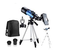 Ultra HD, Apertura de 70 mm, telescopio Refractor astronómico de 400 mm para Principiantes, con Bolsa de Transporte y Adaptador de teléfono para Explorar la Luna y el Espacio. Doble Comodidad.