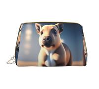 Ultra HD Creatures - Bolsa de maquillaje portátil de piel para cosméticos, artículos de tocador y artículos esenciales diarios, White, Talla única