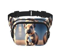 Ultra HD Creatures - Riñonera cuadrada de doble capa para actividades al aire libre como deportes, viajes, senderismo, ciclismo, Black, Talla única