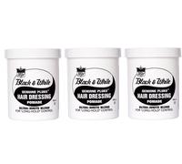 Crema moldeadora Black and White Genuine Pluko Hair Dressing Pomade para cabello, 200 ml, 3 unidades (total de 600 ml)