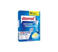 Ultra Power All-in-One - Pastillas limpiadoras para lavavajillas - Limpiador profundo - Contiene abrillantador y sal especial - Con lámina soluble en agua - 40 pastillas