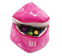 Ultra PRO - Bolsa de Dados de Felpa D20 Rosa Intenso para Juegos de Rol Como Magic: The Gathering y D&D - Capacidad de 50 Dados