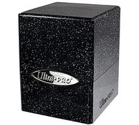 Ultra Pro - Caja de baraja de 100 cartas Satin Cube (negro brillante) - Protege tus tarjetas de juego, tarjetas deportivas o tarjetas coleccionables en una elegante caja de cubierta con purpurina