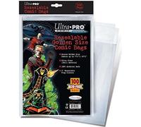 Ultra Pro E-82228 Bolsas de cómic resellables de tamaño Dorado de 7-3/4 Pulgadas x 10-1/2 Pulgadas (100 PK), Color Crema