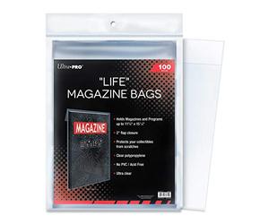 Ultra Pro Life Magazine - Bolsas de 11-5/8" x 15-1/8" (Paquete de 100 Unidades), pequeñas, Transparentes