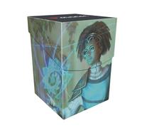Ultra Pro - MTG Duskmourn 100+ Deck Box Commander Zimone, Mystery Unraveler for Magic: The Gathering, protege y almacena hasta 100 tarjetas estándar de doble manga para MTG, tapa segura, arte MTG