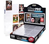 Ultra Pro Páginas con 9 bolsillos de 7 cm para guardas cartas, Platinum 84732; 100 páginas