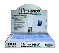 Ultra Pro Protector de página Silver Series de 9 bolsillos para tarjetas de tamaño estándar (100 unidades)