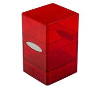 Ultra Pro - Satin Tower 100+ Caja de cartas de tamaño estándar (purpurina roja) - Protege tus tarjetas de juego, tarjetas deportivas o tarjetas coleccionables en la elegante caja de cubierta con