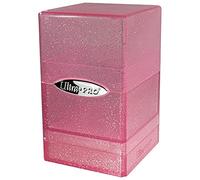 Ultra PRO - Satin Tower 100+ Card Deck Box (Glitter Pink) - Protect Your Gaming Cards, Sports Cards or Collectible Cards In Ultra Pro's Stylish Glitter Deck Box, Perfect for Safe Traveling