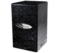 Ultra Pro - Satin Tower 100+ Deck Box (Glitter Black) - Proteja sus cartas de juego, deportes o coleccionables en un estuche de cartas con brillo perfecto para viajes seguros