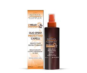 Ultra Retinol Complex Hello Summer - Aceite en spray protector y reestructurante para cabello ideal durante y después de la exposición al sol. Protege y desenreda el cabello. 100 ml y 12 m