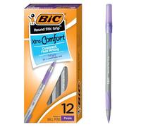Ultra Round Stic Grip Ballpoint Stick Pen, Purple Ink, Medium, Dozen