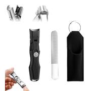 Ultra Sharp Stainless Steel Nail Clippers, Anti Splash Wide Jaw, Easy Foot & Finger Nail Trimmer for Seniors & Problem Nails (B2)