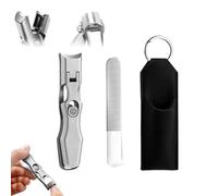 Ultra Sharp Stainless Steel Nail Clippers, Anti Splash Wide Jaw, Easy Foot & Finger Nail Trimmer for Seniors & Problem Nails (B1)