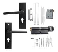 Ultra Silence Zinc Alloy Indoor Split Lock Simple Lock Cylinder Door Handle Set for Wooden Door Anti Wear Comfortable Hands Mute Effect Beautiful Exquisite Appearance Black