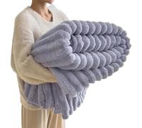 Ultra-Soft Faux Rabbit Fur Throw Blanket with Fluffy Warm Throw Blanket for Cozy Winter Nights - Reversible Thick Blanket (50"x60") in Elegant Tie-Dye Charcoal for Bed & Couch (Purple,78.74*90.55in)