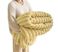 Ultra-Soft Faux Rabbit Fur Throw Blanket with Fluffy Warm Throw Blanket for Cozy Winter Nights - Reversible Thick Blanket (50"x60") in Elegant Tie-Dye Charcoal for Bed & Couch (Yellow,27.59*39.37in)