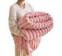 Ultra-Soft Faux Rabbit Fur Throw Blanket with Fluffy Warm Throw Blanket for Cozy Winter Nights - Reversible Thick Blanket (50"x60") in Elegant Tie-Dye Charcoal for Bed & Couch (Pink,27.59*39.37in)