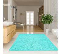 Ultra SoftRug - Alfombra de piel sintética de felpa con parte trasera antideslizante, lavable hasta 40 °C, ideal para sala de estar y dormitorio, color azul cielo (100 x 140 cm)
