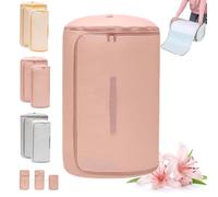 Ultra Space Saving Roll Up Self Compression Organizer, Large Capacity Blanket Storage Bags, Washable Compression Bag for Storage Comforter Blanket (Pink,X-Large)