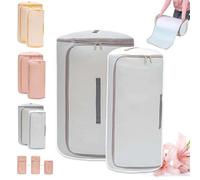 Ultra Space Saving Roll Up Self Compression Organizer, Large Capacity Blanket Storage Bags, Washable Compression Bag for Storage Comforter Blanket (Blue,L+XL)