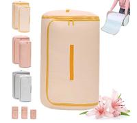 Ultra Space Saving Roll Up Self Compression Organizer, Large Capacity Blanket Storage Bags, Washable Compression Bag for Storage Comforter Blanket (Beige,X-Large)