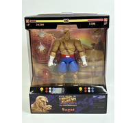 Jada Toys Street Fighter - Figura de Sagat (19 cm), Coleccionable y de acción de Street Fighter 2: The Final Challengers con Cabeza, Manos y Accesorios alternativos, a Partir de 13 años