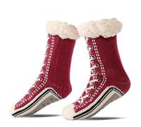 Ultra-thick Cashmere Slipper Home Socks with Silicone Grips, Cashmere Socks for Women (#7,One Size)