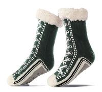 Ultra-thick Cashmere Slipper Home Socks with Silicone Grips, Cashmere Socks for Women (#8,One Size)