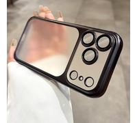 Ultra-Thin All-Inclusive Drop-Proof Colorful Case for iPhone 17 Pro MAX, Matte Frosted Electroplating PC Drop-Resistant Phone Case with Lens Protector (Black,13 Pro)