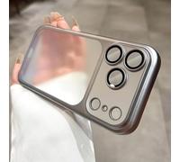 Ultra-Thin All-Inclusive Drop-Proof Colorful Case for iPhone 17 Pro MAX, Matte Frosted Electroplating PC Drop-Resistant Phone Case with Lens Protector (Gray,13 Pro MAX)