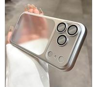 Ultra-Thin All-Inclusive Drop-Proof Colorful Case for iPhone 17 Pro MAX, Matte Frosted Electroplating PC Drop-Resistant Phone Case with Lens Protector (Silver,15 Pro MAX)