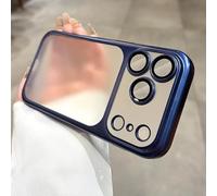 Ultra-Thin All-Inclusive Drop-Proof Colorful Case for iPhone 17 Pro MAX, Matte Frosted Electroplating PC Drop-Resistant Phone Case with Lens Protector (Blue,16 Pro)