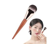 Ultra Thin Foundation Brush, Soft Bristle Makeup Applicator, Portable Wooden Handle Cosmetic Tool for Cream and Powder Blending, Buffing Face Brush for Finish