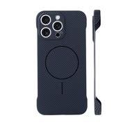 Ultra-Thin Frameless Carbon Fiber Phone Case for iPhone, Magnetic Charging Compatible, Slim Minimalist Lightweight Matte Hard for iPhone Series Cover Case.. (for iPhone 15,Black)