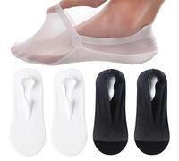 Ultra Thin Liner Socks Non Slip Combed Cotton No Show Socks, Summer Breathable Sock for Women Men (A)