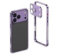 Ultra-Thin Metal Frame Heat Dissipation Case with Lens Protector for iPhone 17, Metal Lens Cover, 360° Camera Protection, Ultra Thin Metals Frame Phone (A,for iPhone14Plus)