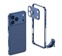 Ultra-Thin Metal Frame Heat Dissipation Case with Lens Protector for iPhone Series - Slim Hard Titanium Shockproof Design & Detachable Metal Lens Cover Seahorse Buckle (#3,for IPone 17 Pro Max)