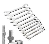 Ultra Thin Metric Wrench Set, 10 Pieces Motorcycle Repair Tool, 3.78x0.39x0.2 Inches Slim Spanner Wrench Set, For Technicians Mechanics Cars Bicycle Motorcycle Electronics Furniture Travel Office