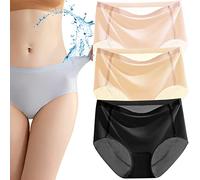 Ultra Thin Non Mark IC Silk Underwear Women Seamless, Ice Silk Panties, Bragas Seda De Hielo, Ropa Interior De Seda Ultrafina Sin Marcas IC para Mujer Sin Costuras, Waisted Breathable Soft Stretchy
