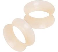 Ultra Thin Silicona Doble acampanado, color carne tapones - se vende como un par - disponible en varios tamaños