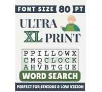 Ultra XL Print 80 pt Font Word Search: 60 Relaxing Puzzles Designed for Seniors, Low Vision & Visually Impaired | 8.5x11 Inches | Thoughtful Gift for Parents, Grandparents & Loved Ones