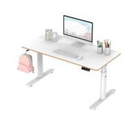 Ultradesk - Escritorio Infantil Eléctrico Regulable en Altura Pulsar - 120x60x55-81cm - para 2 Monitores - para Habitaciones de Niños y Adolescentes - Blanco