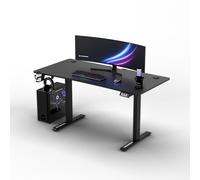 Ultradesk - Escritorio Regulable en Altura Level V2 - Escritorio Eléctrico para Ordenador 140 x 68 cm - para Juegos, Oficina - Mesa de Juegos, Mesa PC - Negro